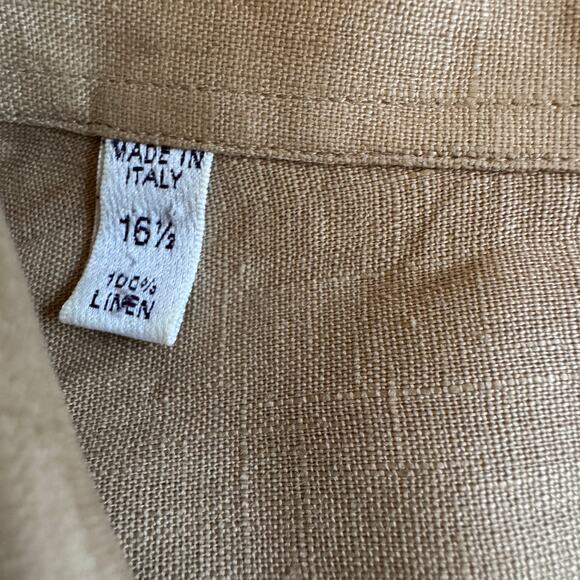 Ralph Lauren Purple Label Men's 100% Linen Long Sleeve Dress Shirt Size 16.5 XL - Picture 11 of 15